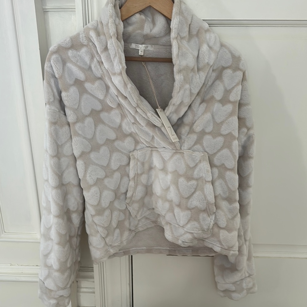 Cozy Heart Patterned Fleece Pullover